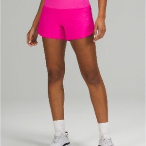 Like New! Size 2 Lululemon 4” Mid-Rise Speed Up Shorts, Pow Pink